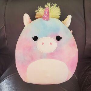 Squishmallows Esmeralda Tie Dye Rainbow Unicorn 7" Plush Character Toy Pink Blue